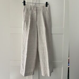 Aritzia Wilfred Effortless Pant Linen Cropped size00 light birch